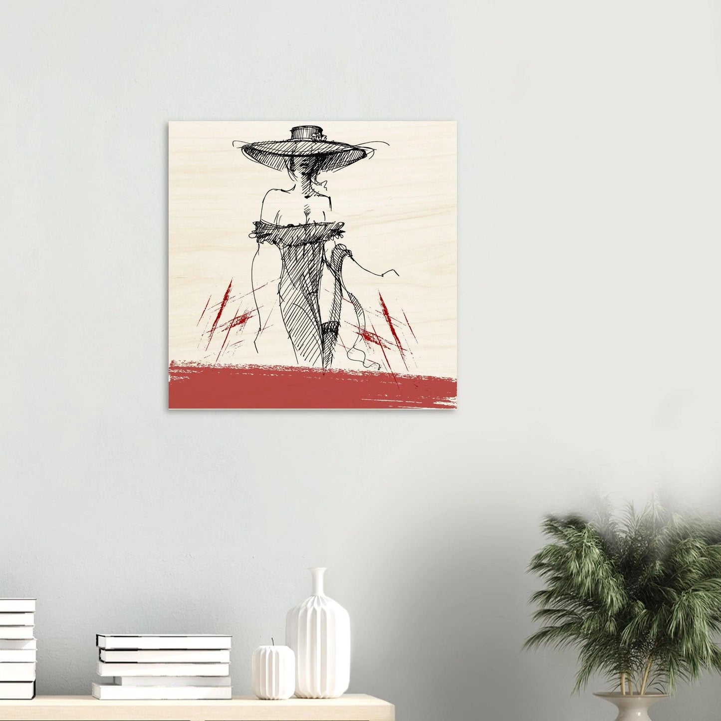 Chic and Mysterious - Wood Print Wall Art Design by Hadiart