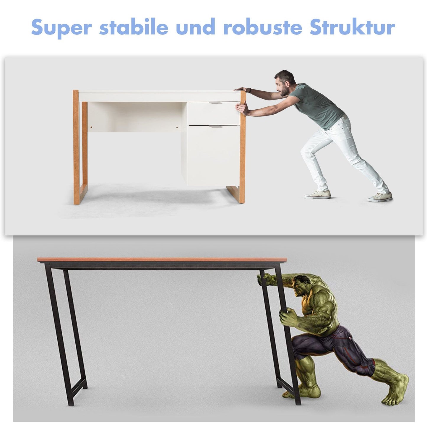 Moderner Computer-Schreibtisch Schreibtisch Mit Aufbewahrungsschrank 112,5 X 50 X 75 Cm Weiß
