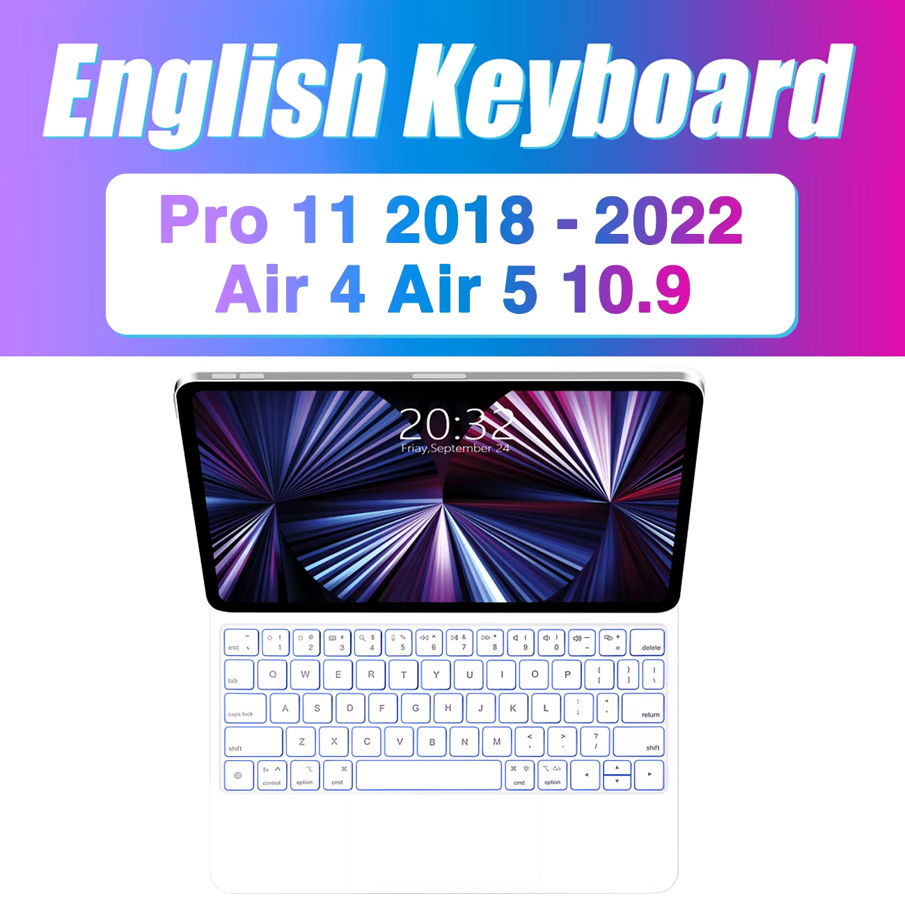 Backlight Magic Keyboard for Ipad Air 6 2024 Case for Ipad Air 11 Inch Case Ipad Air 5 Air 4 10.9 Inch Cover Folio