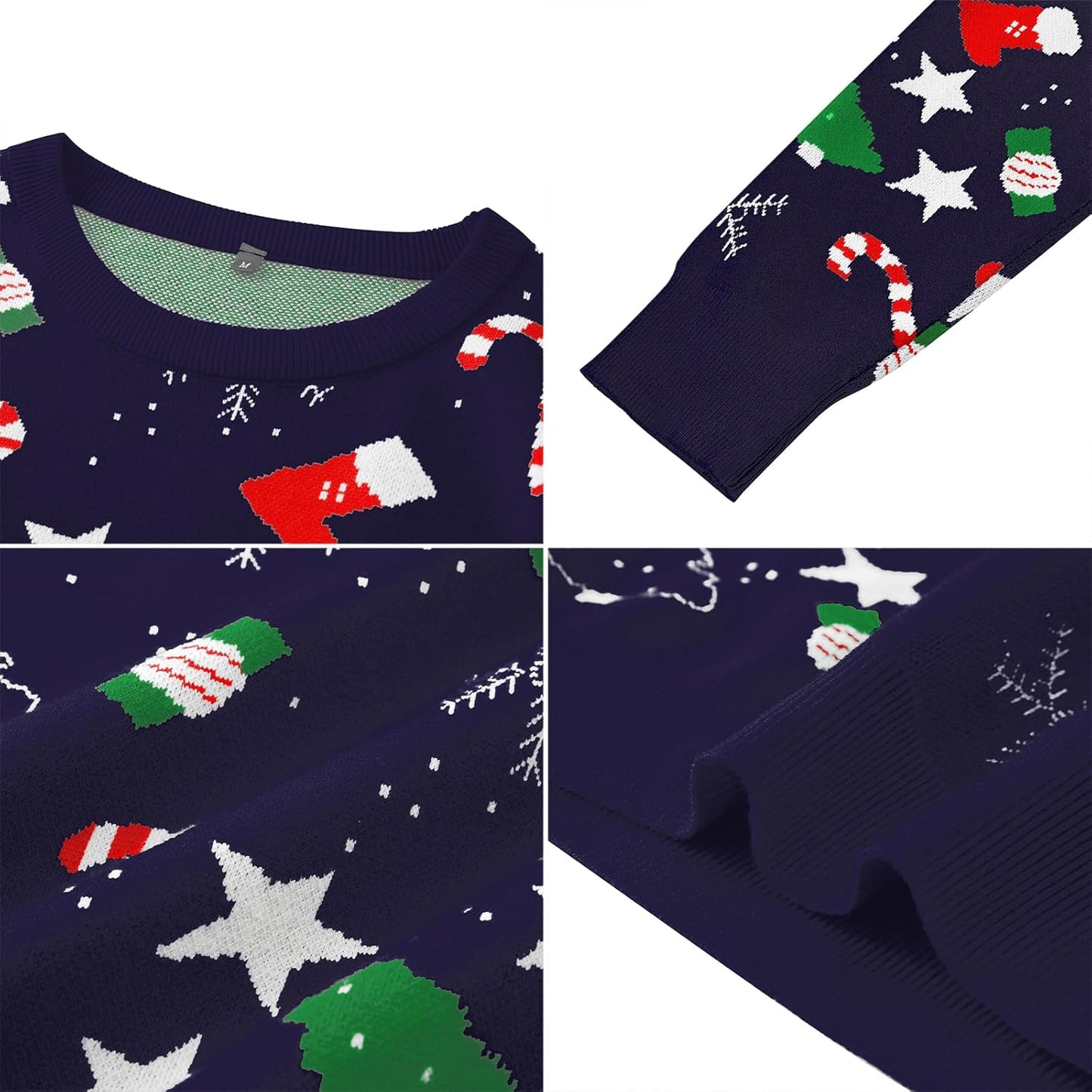 Iclosam Herren Weihnachtspullover Sweater Christmas Pullover Rundhals Warme Strickpulli Für Weihnachten