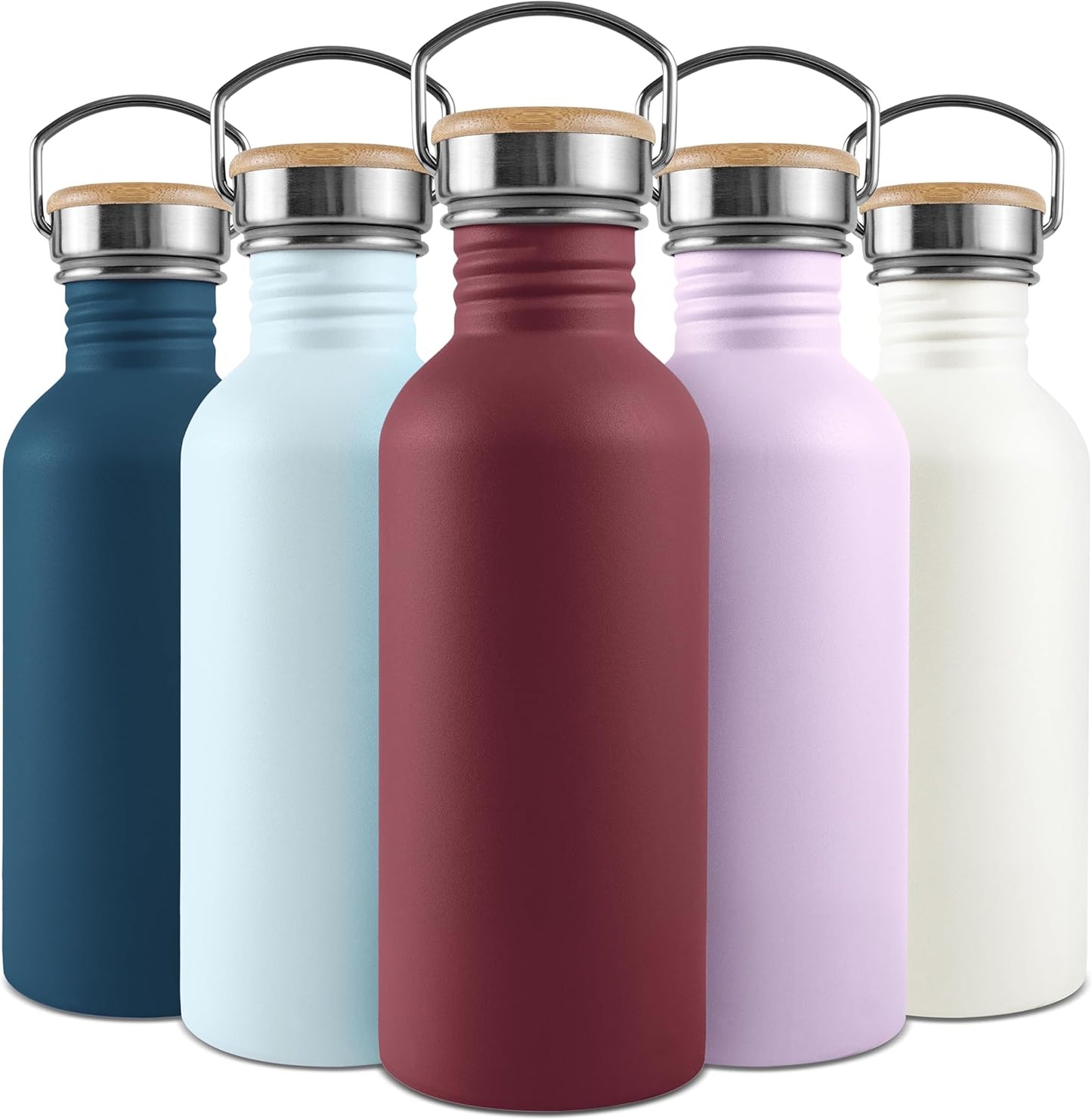 Bambaw Edelstahl Trinkflasche 750Ml, Nicht-Islierte Trinkflasche Rot, Trinkflasche Spülmaschinenfest, Nachhaltige Trinkflasche, Trinkflasche Auslaufsicher – Kirschrot