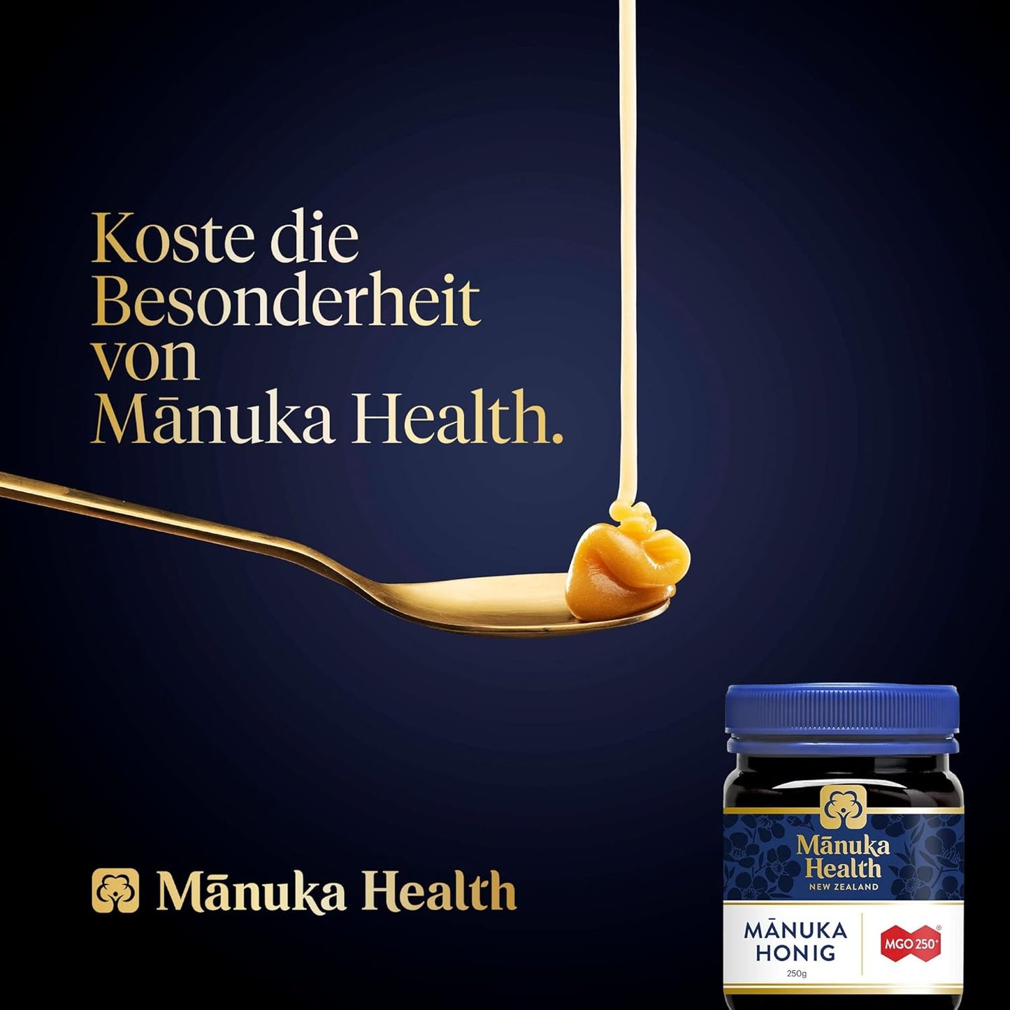 Manuka Health - Manuka Honig MGO 250+ (250 G) - 100% Pur Aus Neuseeland Mit Zertifiziertem Methylglyoxal Gehalt (1Er Pack)