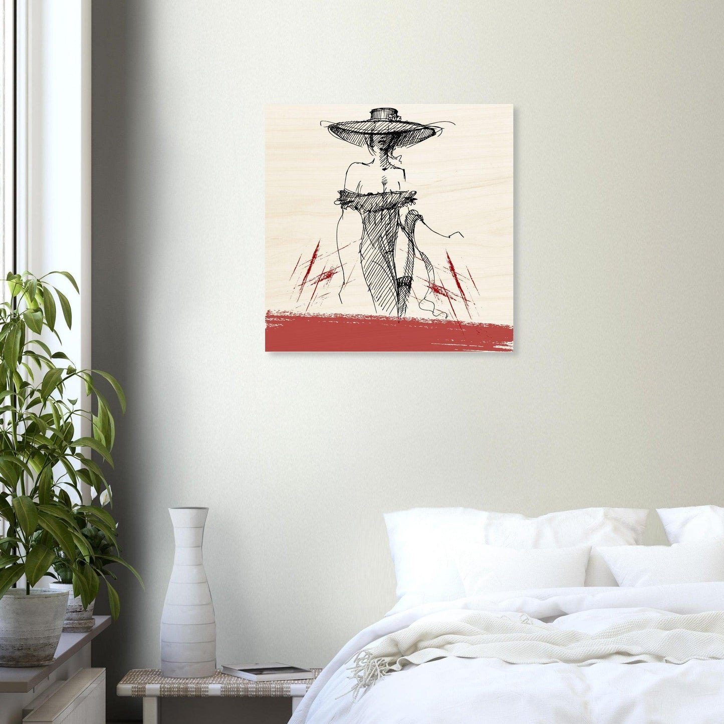 Chic and Mysterious - Wood Print Wall Art Design by Hadiart