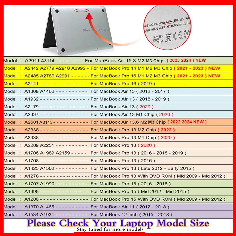 2024 New Ultra Thin Hard Shell Laptop Case for Macbook Pro 14 Case for Macbook Air 13 M1 M2 M3 Air 15.3 13.6 Cover Pro 13 Case