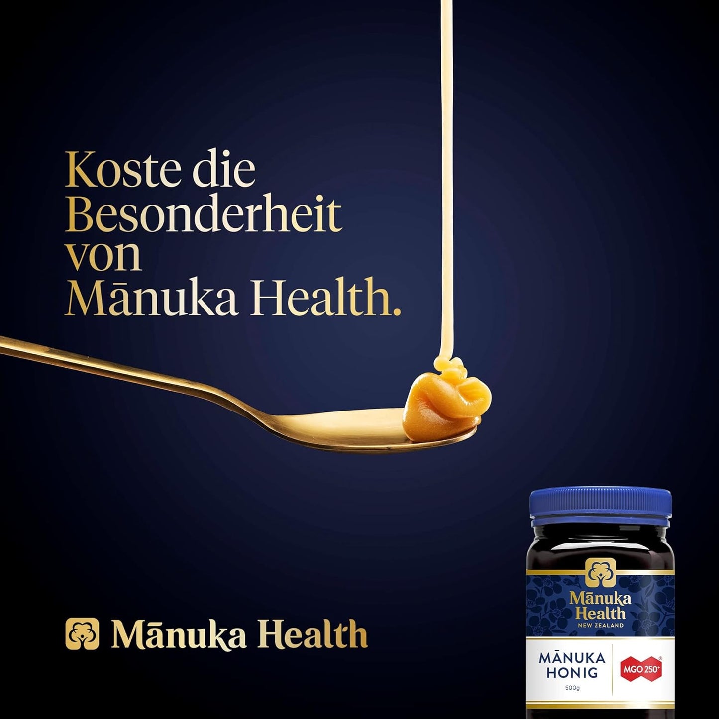 Manuka Health - Manuka Honig MGO 250+ (500 G) - 100% Pur Aus Neuseeland Mit Zertifiziertem Methylglyoxal Gehalt
