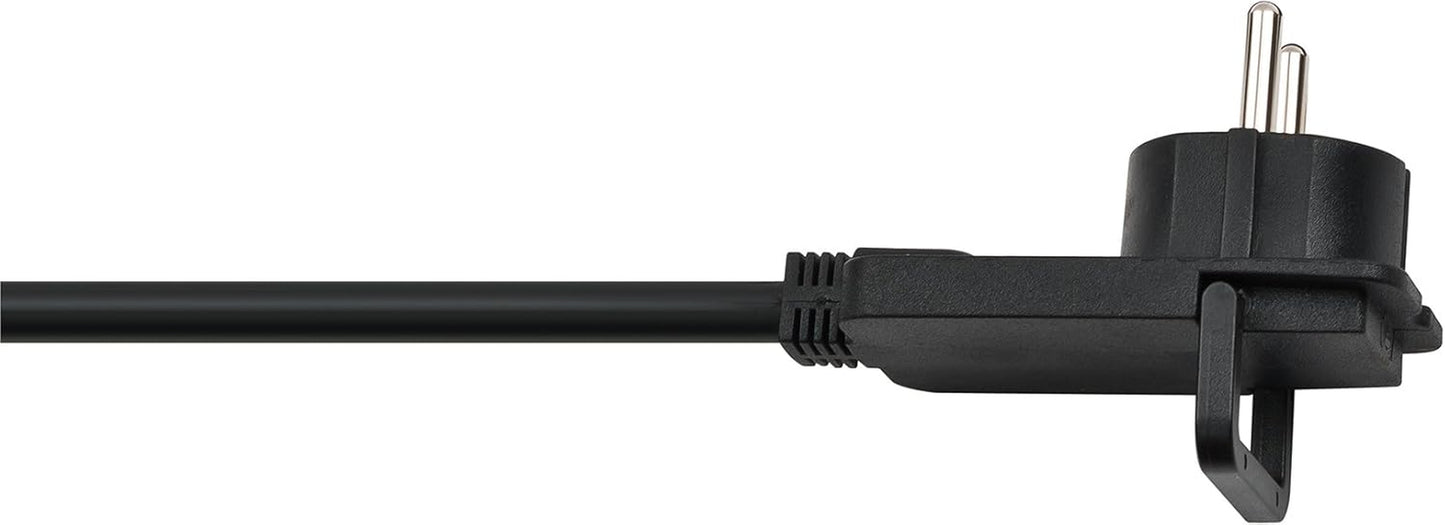 Brennenstuhl Qualitäts-Kunststoff-Verlängerungskabel Mit Flachstecker (Verlängerungskabel Flach Für Innen Mit 2M Kabel) Schwarz