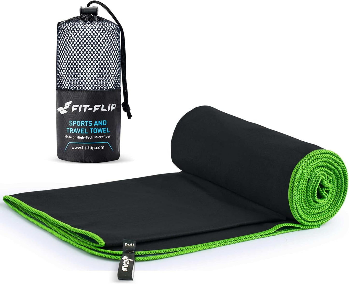 Fit-Flip Mikrofaser Handtuch - Kompakte Microfaser Handtücher - Ideal Als Sporthandtuch, Reisehandtuch, Strandtuch - Schnelltrocknend Und Leicht - Badetuch Groß - Sport, Fitness, Sauna