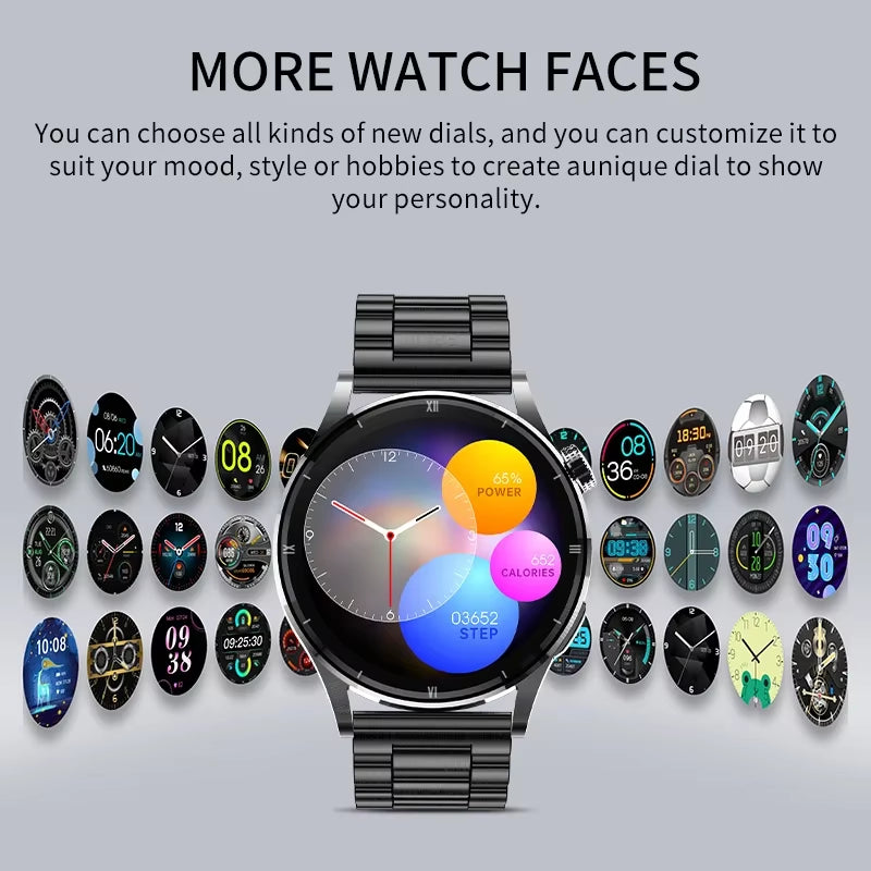 Watch for Men Smart Watch AMOLED HD Screen Body Temperature Detection Ai Smart Voice Smartwatch 2024 Bluetooth Call Clock