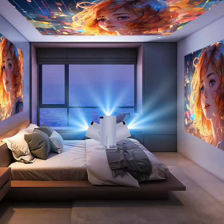 Magcubic Projector Android 11 4K 1280*720P HY300 Dual Wifi 260ANSI 180°flexibele BT5.0 Cinema Outdoor Draagbare Projector HY300 Pro