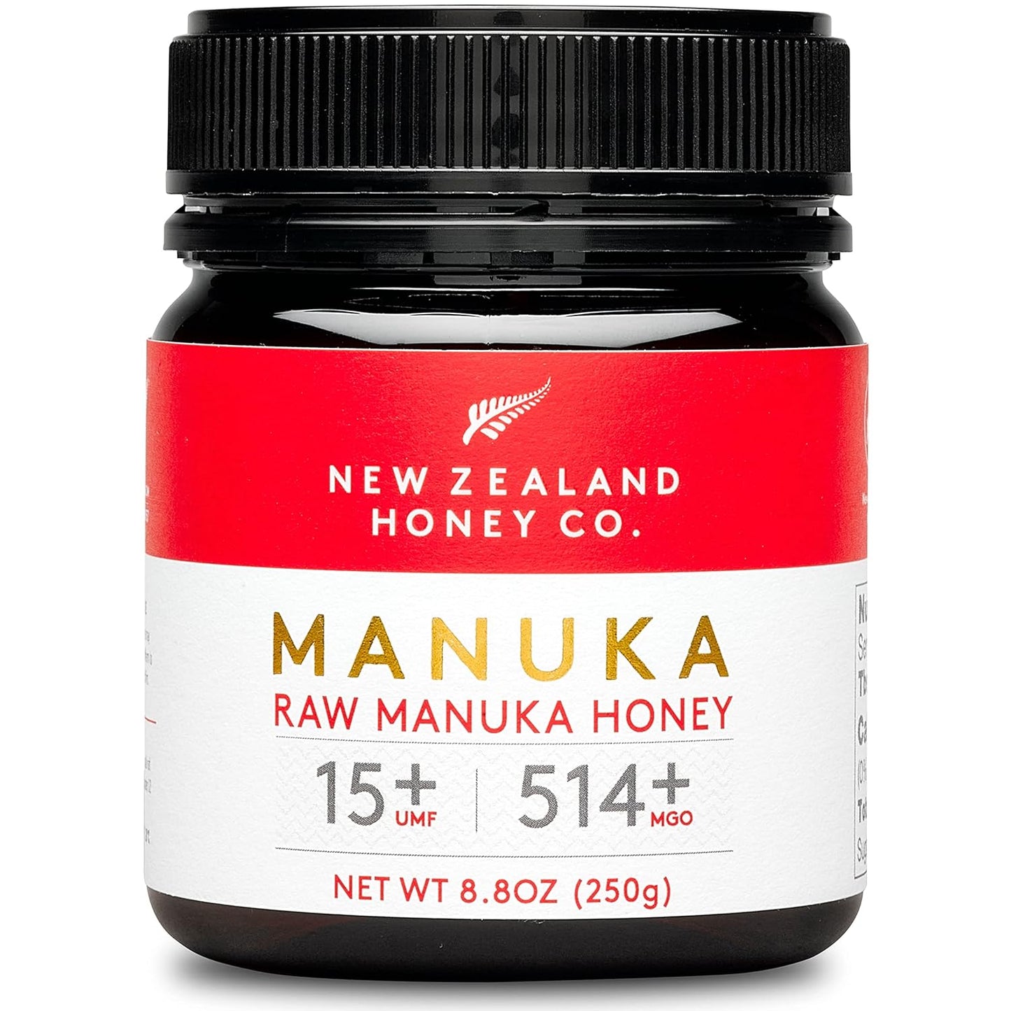 . Manuka Honig MGO 514+ / UMF 15+ | Aktiv Und Roh | Hergestellt in Neuseeland | Zertifiziertem Methylglyoxal Gehalt | 250G