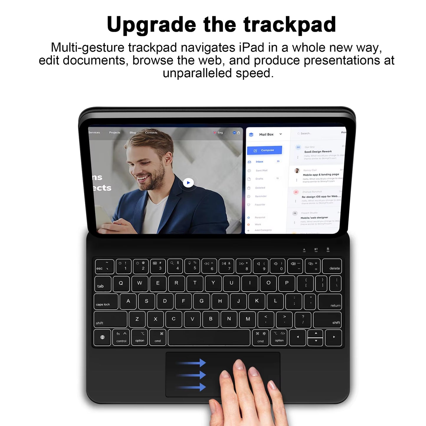 GOOJODOQ Magic Keyboard for Ipad Air 6 2024 13 Inch Case for Ipad Pro 11 12 9 Pro 13 Air 4 Air 5 for Ipad 10Th Generation Cover