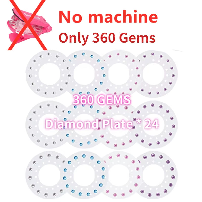 360 Gems Kit Hair Gems Machine Princess Girls Make up Toy Set DIY Crystal Rhinestone Sticker Hair Decoration for Girls Toy Gifts