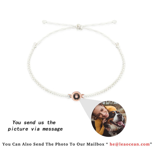 Personalized Circle Photo Bracelet Custom Projection Photo Bracelets with Couple Memorial Jewelry Valentine'S Day Gift for Women