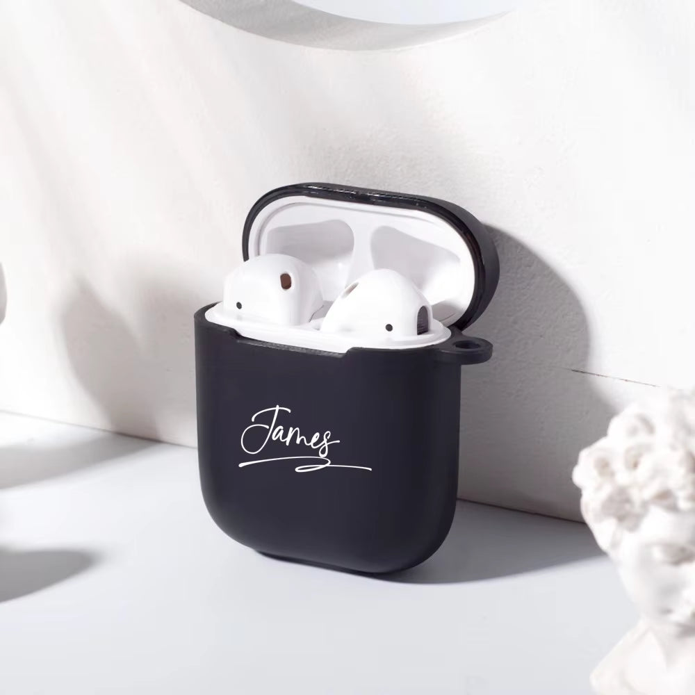 Custom Name for Airpods 2 Case Soft Silicone Luxury Cover DIY Letters for Air Pod Funda Airpods Cases Earphone Accessories Coque