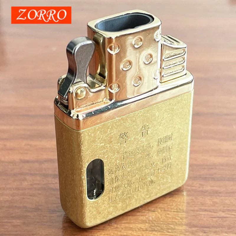 ZORRO Original Dual Fire Torch Lighter Gas Kerosene Jet Windproof Cigar Lighter Flint Movement Inflatable Lighter Liner DIY Tool