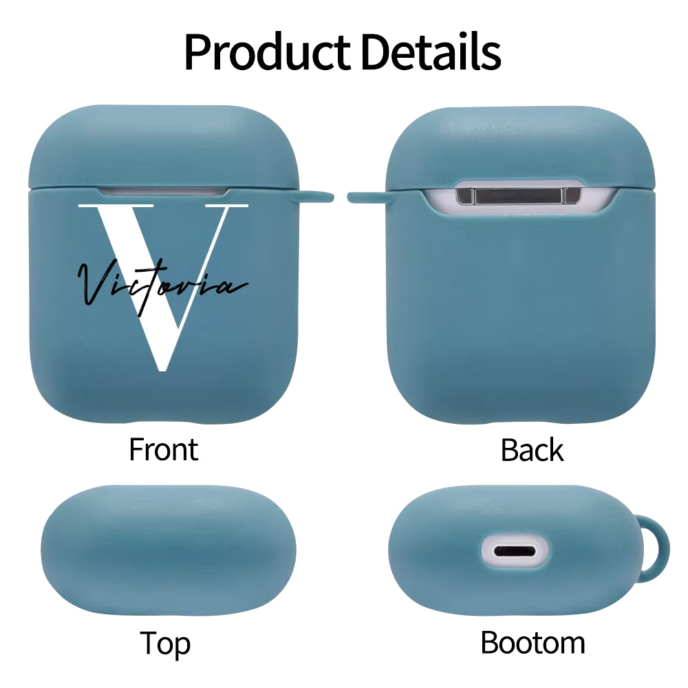 Customize for Airpods 2 Case Cute Name Initials Letter for Air Pod Silicone Luxury Cover Funda Airpods Case Earphone Accessories
