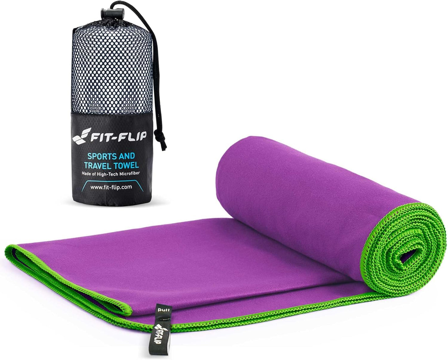 Fit-Flip Mikrofaser Handtuch - Kompakte Microfaser Handtücher - Ideal Als Sporthandtuch, Reisehandtuch, Strandtuch - Schnelltrocknend Und Leicht - Badetuch Groß - Sport, Fitness, Sauna