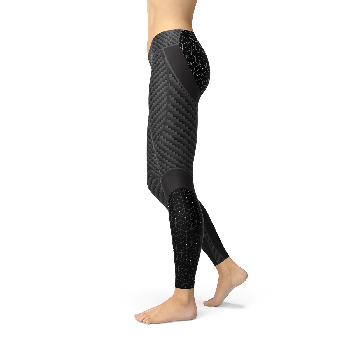 Dames sportleggings van koolstofvezel
