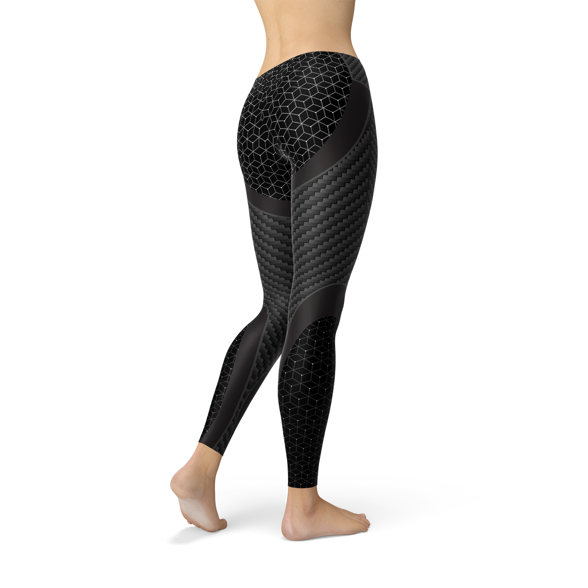 Dames sportleggings van koolstofvezel
