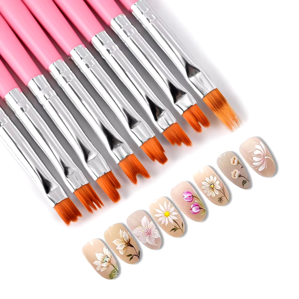 Professional Nail Art Stamp Pen Set - 9D Daisy, Star, Butterfly, and Heart Templates - 3/4/5/6/10 Pieces DIY Nail Painting Tools