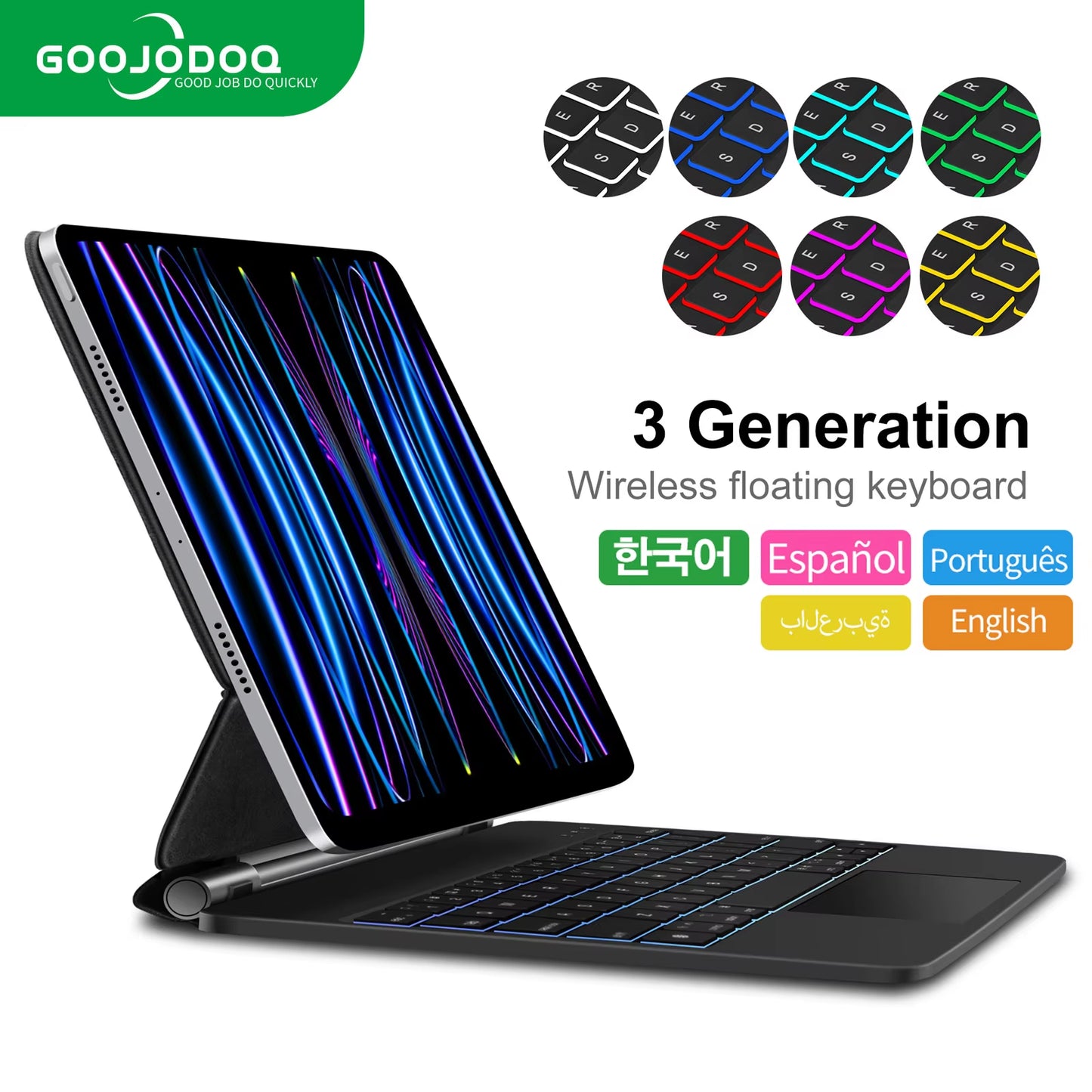 GOOJODOQ Magic Keyboard for Ipad Air 6 2024 13 Inch Case for Ipad Pro 11 12 9 Pro 13 Air 4 Air 5 for Ipad 10Th Generation Cover