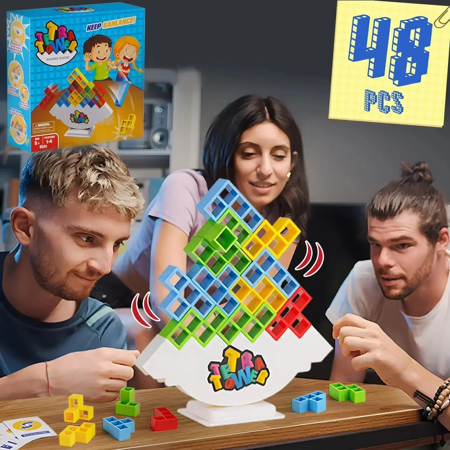 Tetra Tower Balance Stacking Puzzle Game - Ultimate Fun for Family Nights and Parties!