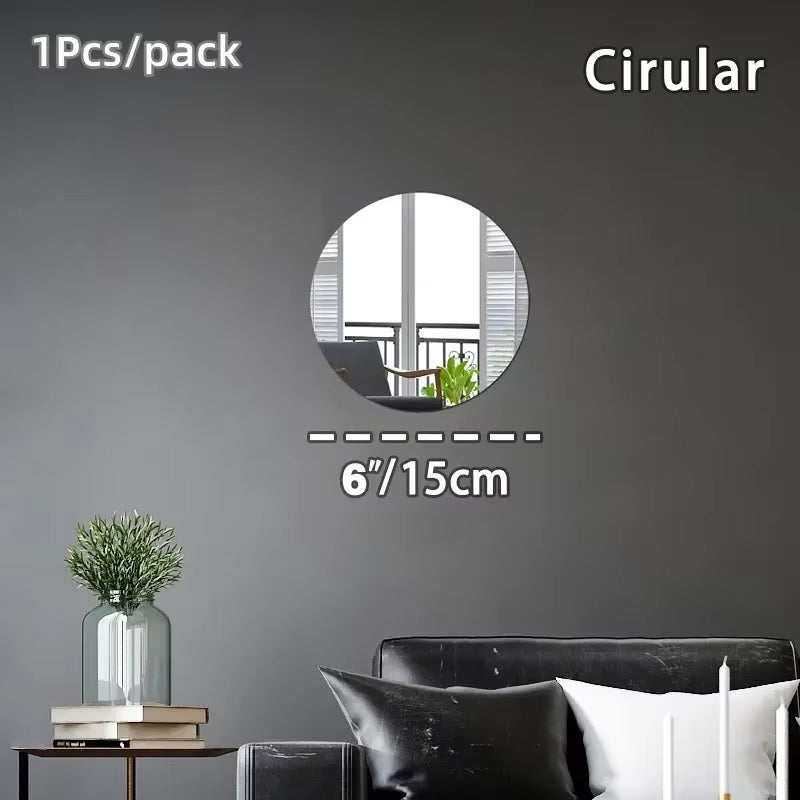 HD Anti-Fog Self-Adhesive Full-Length Wall Mirror Tiles - Shatterproof Non-Glass Safety Mirror Sheets, 2MM Thickness
