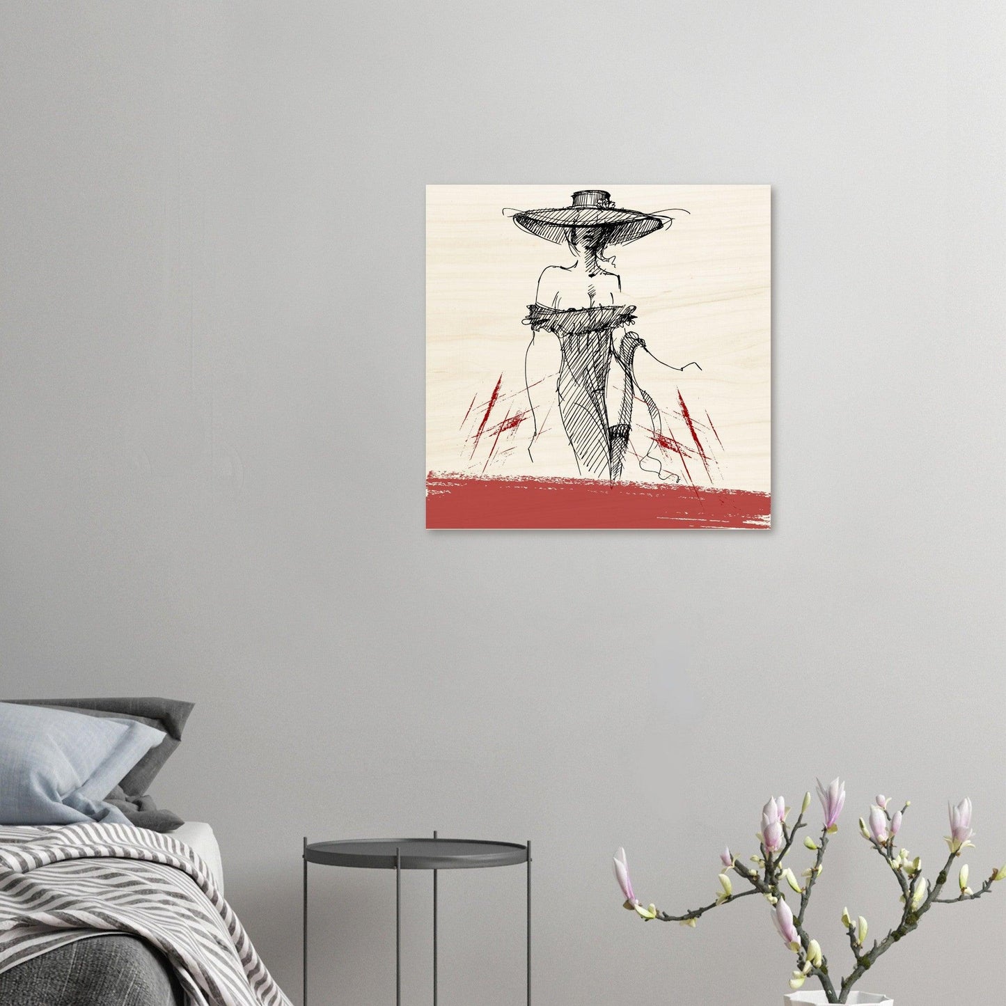 Chic and Mysterious - Wood Print Wall Art Design by Hadiart