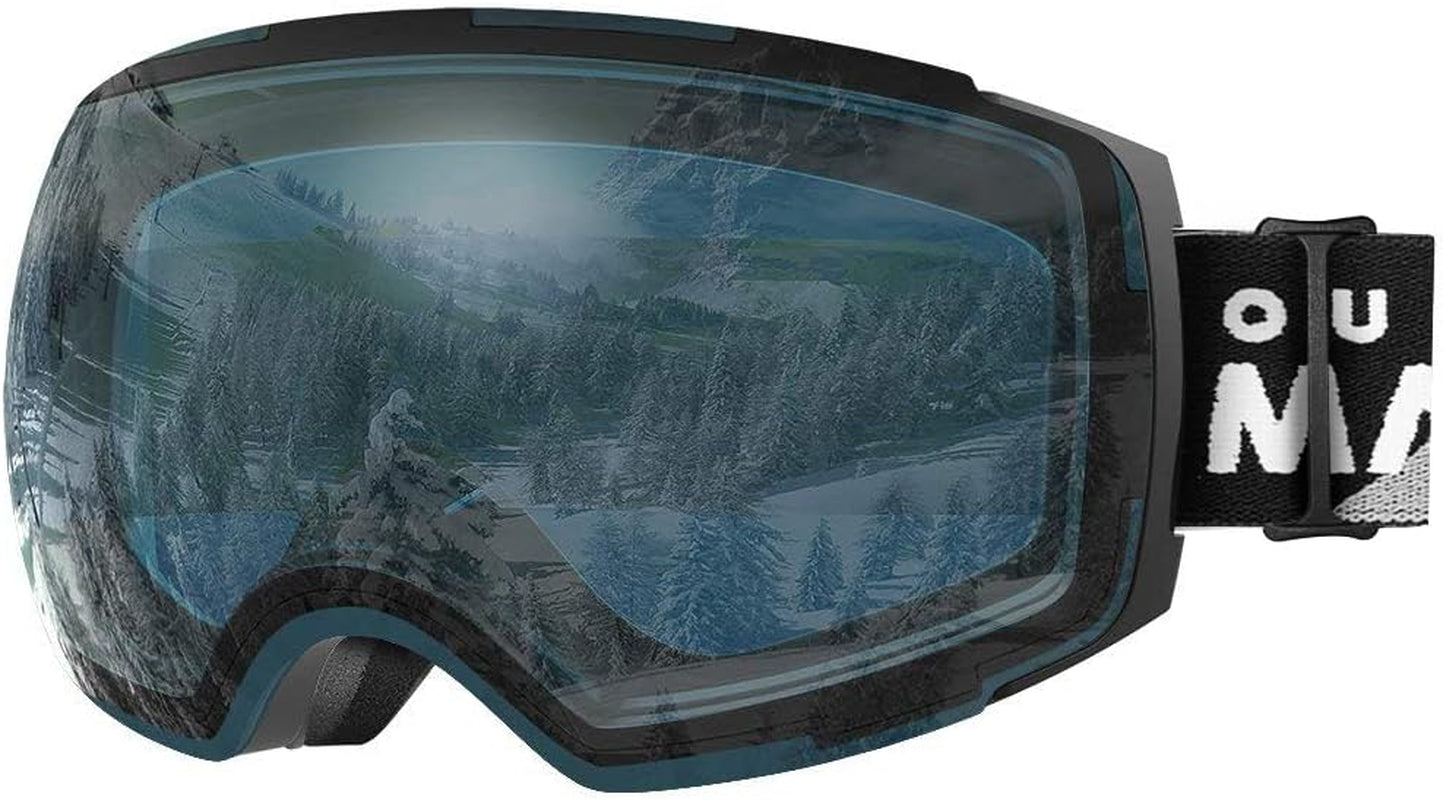 Outdoormaster PRO Unisex Ski Goggles - Interchangeable Lenses, 100% UV Protection, Anti-Fog, Perfect for Skiers and Snowboarders of All Ages