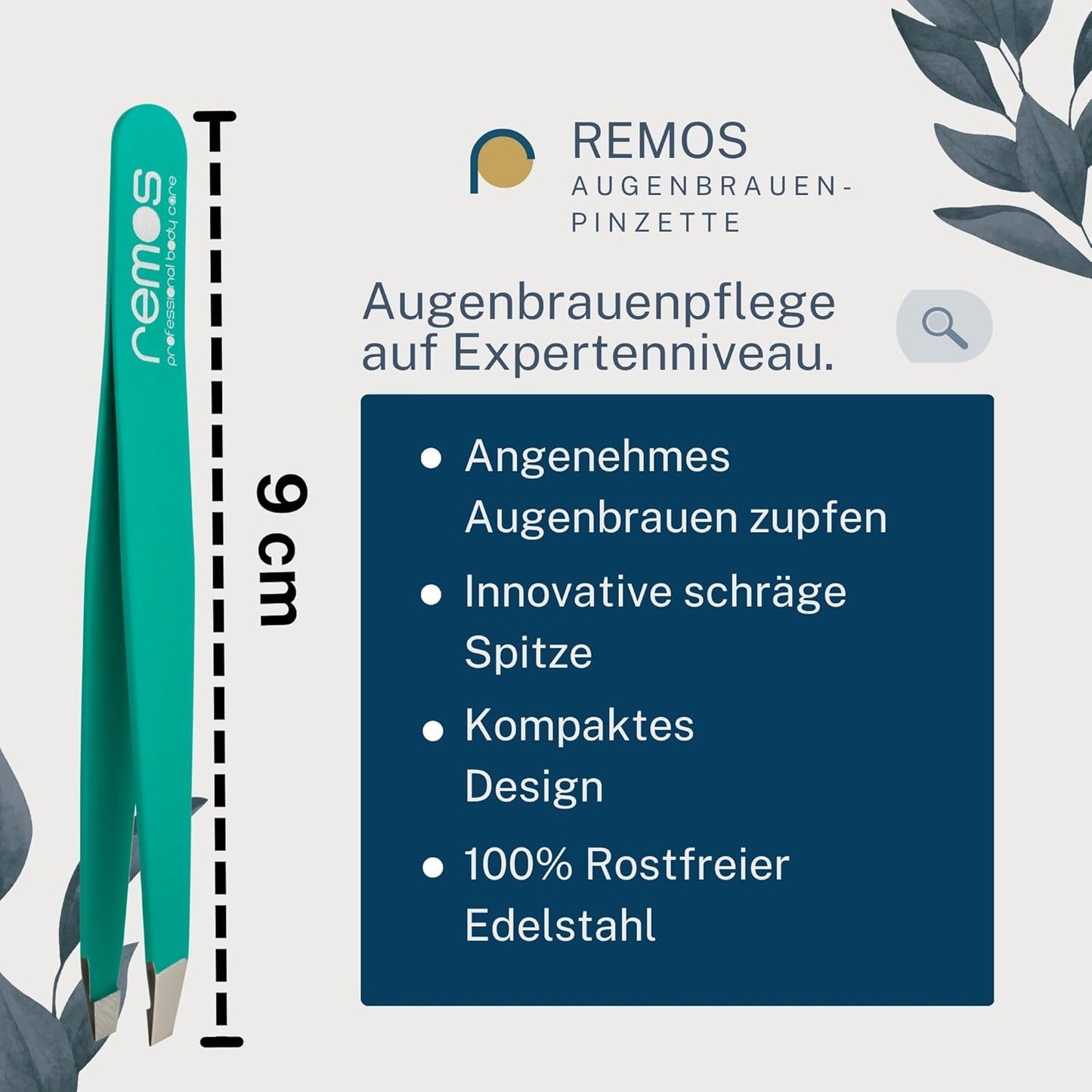 REMOS Profi Pinzette Mit Extra Feinen Spitzen Zum Zupfen Der Augenbrauen - Satin