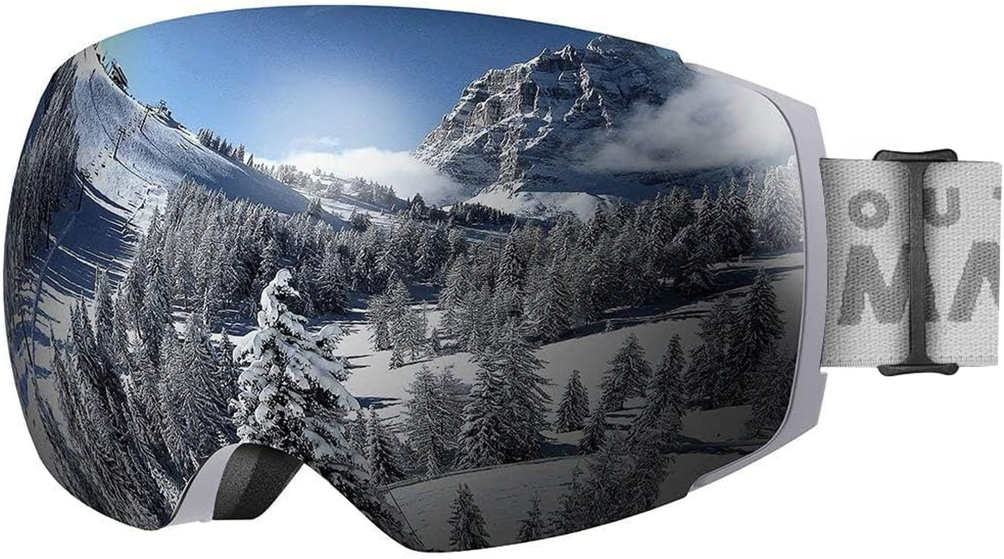 Outdoormaster PRO Unisex Ski Goggles with Interchangeable Lenses - 100% UV Protection, Anti-Fog, Perfect for Glasses Wearers & All Ages