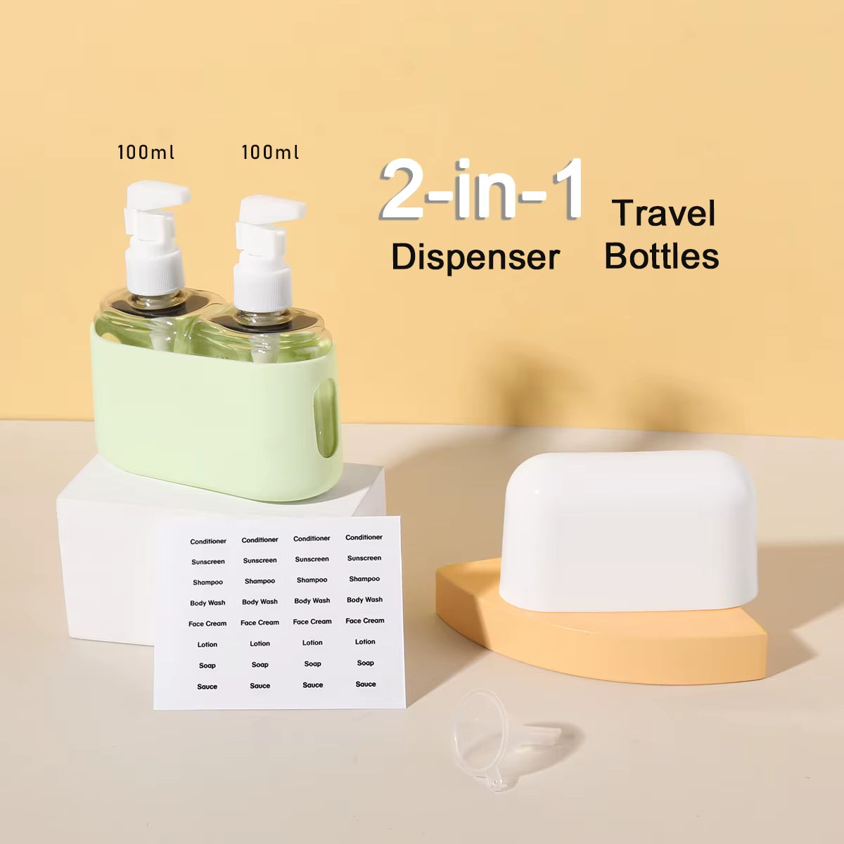 2 in 1 100Ml Travel Bottle Set Combination Shampoo Shower Gel Hand Wash Lotion Split Empty Bottle Travel Kit Accessories