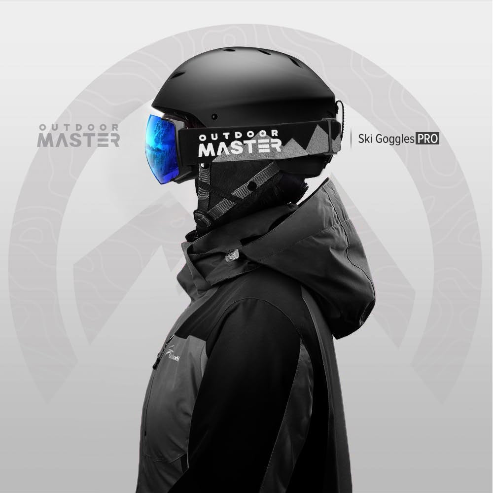 Outdoormaster PRO Unisex Ski Goggles - 100% UV Protection, Interchangeable Lenses, Anti-Fog Design for Men, Women, and Youth!