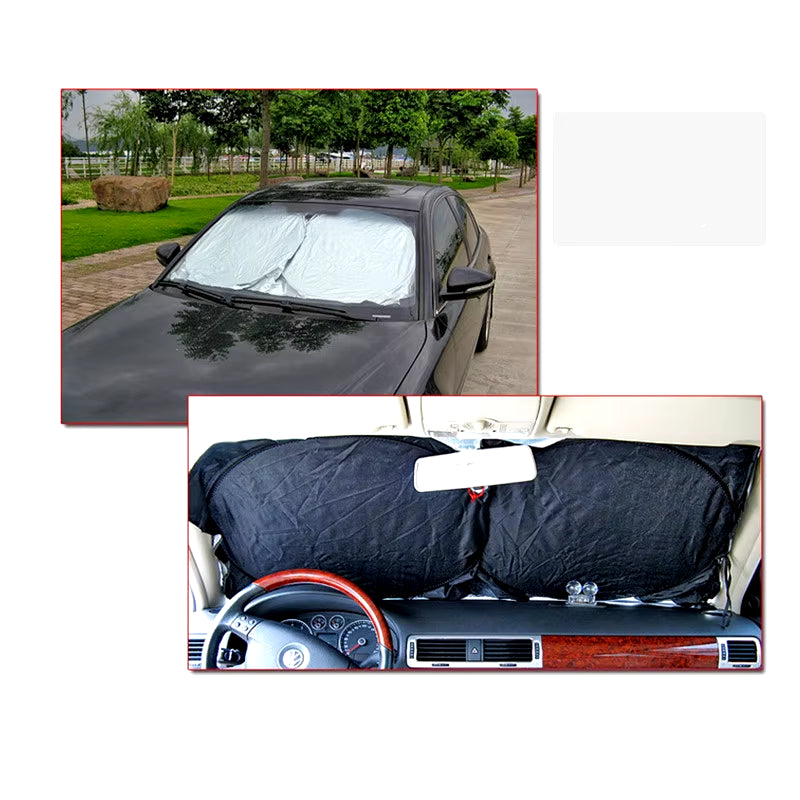 Universal UV Protection Car Window Sunshade - Front and Rear Windshield Cover for Snow, Ice, and Sun Protection
