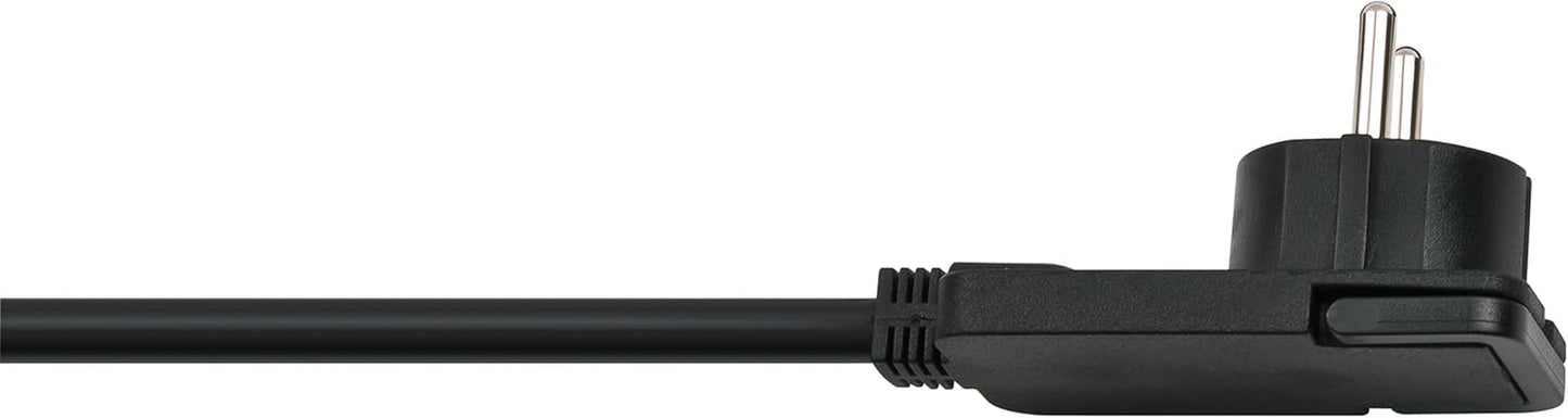 Brennenstuhl Qualitäts-Kunststoff-Verlängerungskabel Mit Flachstecker (Verlängerungskabel Flach Für Innen Mit 2M Kabel) Schwarz