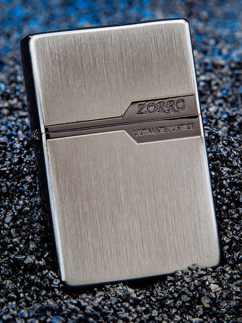 Zorro Original Copper Light Plate Gold Brushed Pure Copper Windproof Kerosene Lighter Narrow Machine Men'S Cool