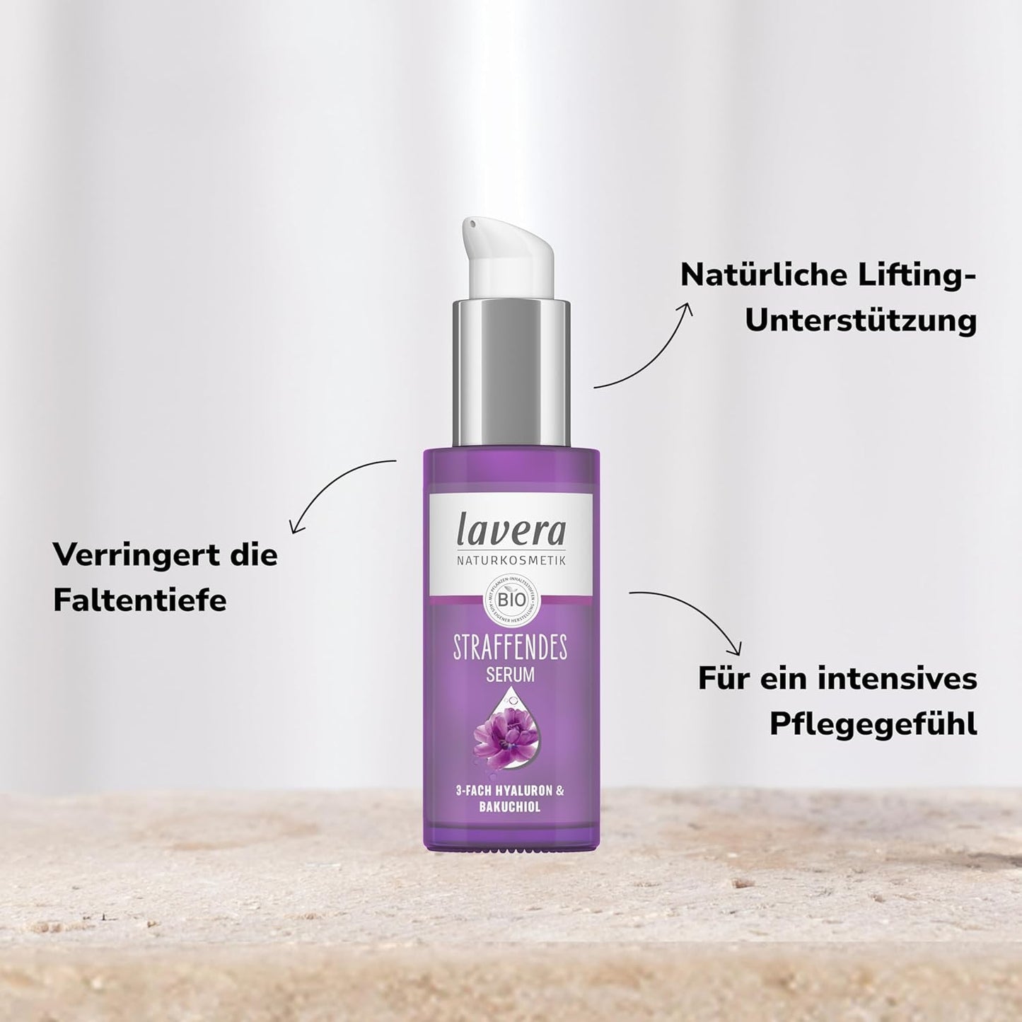 Lavera Straffendes Serum - Vegan - Naturkosmetik - 3-Fach-Hyaluron & Und Dem Power-Wirkstoff Bakuchiol - Ohne Nanopartikel - Ohne Alkohol - Feuchtigkeit Und Pflege - 30 Ml (1 Stück)
