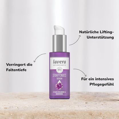 Lavera Straffendes Serum - Vegan - Naturkosmetik - 3-Fach-Hyaluron & Und Dem Power-Wirkstoff Bakuchiol - Ohne Nanopartikel - Ohne Alkohol - Feuchtigkeit Und Pflege - 30 Ml (1 Stück)