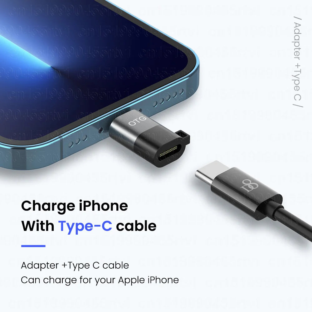 USB Type C to 8-Pin OTG Adapter for Iphone 13 12 11 Pro Max XR 2A Fast Charging Data Cable Converter for Earphone U Disk