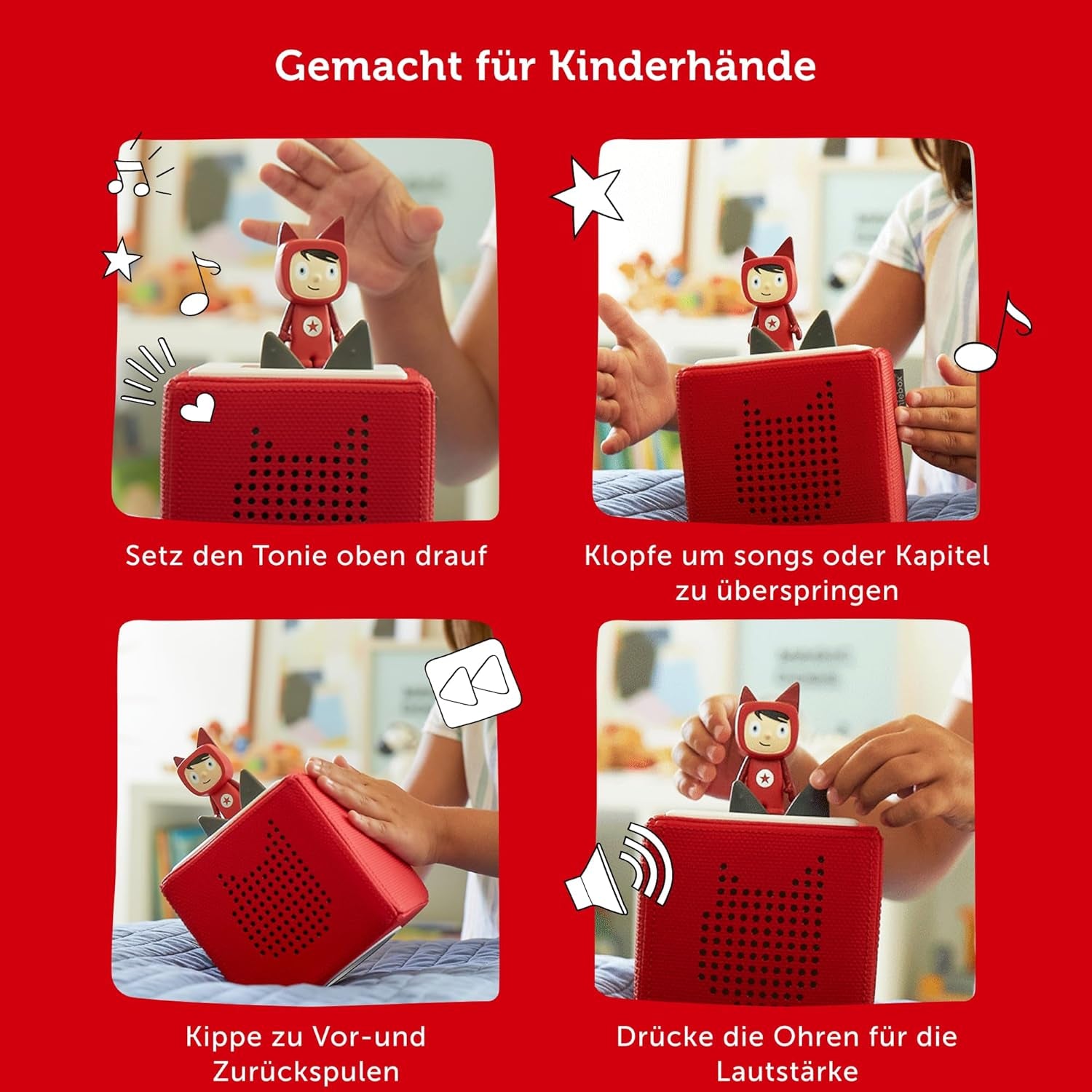 Tonies Toniebox Starter Set - Kabellose Musikbox mit Kreativ Figur für Kinder, 7 Std. Akku, Hellblau - Hörbücher & Lieder zum Entdecken!