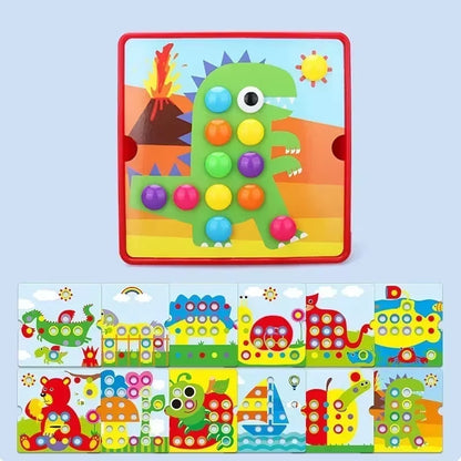 3D Mushroom Nail Puzzle Jigsaw Toy Montessori Baby Toys Cartoon Animal Puzzles Game Kids Early Educational Toys Children Gifts