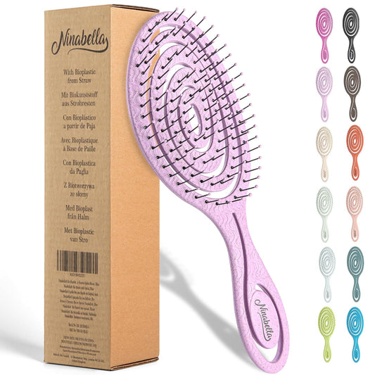 Ninabella Entwirrbürste: Sanfte, nachhaltige Haarbürste in Lilac - Ideal für Locken & nasses Haar für die ganze Familie!