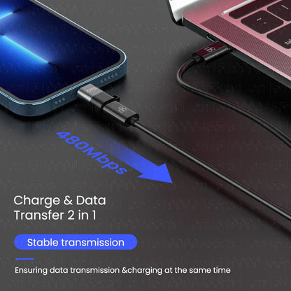 USB Type C to 8-Pin OTG Adapter for Iphone 13 12 11 Pro Max XR 2A Fast Charging Data Cable Converter for Earphone U Disk