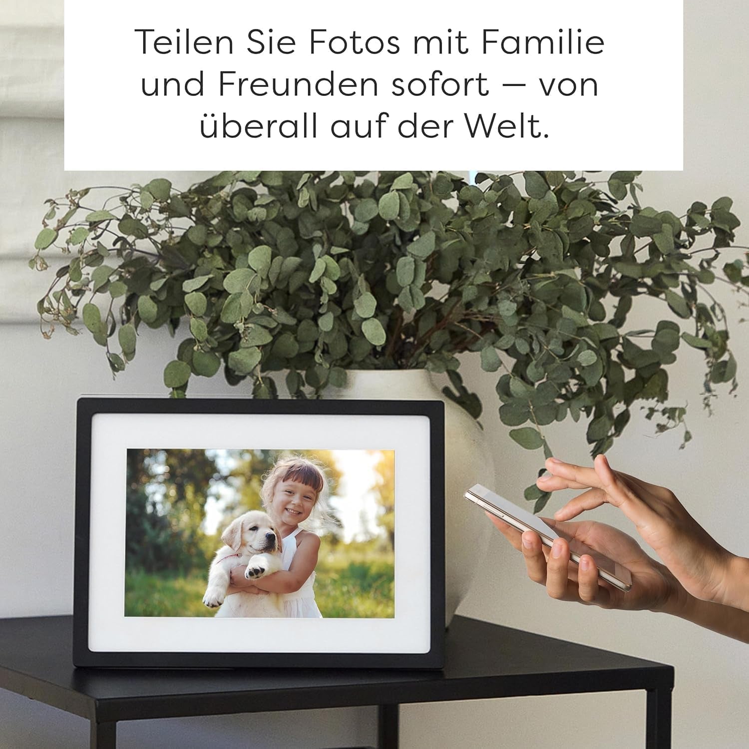 Frame - 10" WLAN Digitaler Bilderrahmen mit Touch-Screen | Sofort Fotos per E-Mail oder App senden | Ideales Geschenk mit Cloud Storage