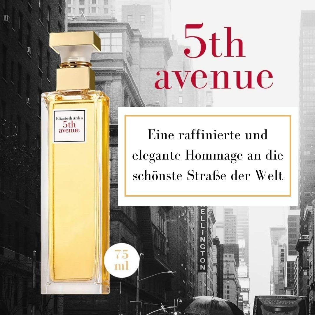 Elizabeth Arden - 5Th Avenue, Eau De Parfüm, Parfümspray Für Damen, Elegant Und Luxuriös Mit Blumigen Noten Von Rosa Magnolie, Veilchen Und Bernstein, Frisches Und Leichtes Aroma