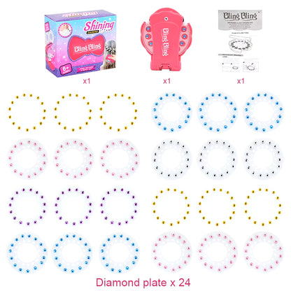 360 Gems Kit Hair Gems Machine Princess Girls Make up Toy Set DIY Crystal Rhinestone Sticker Hair Decoration for Girls Toy Gifts