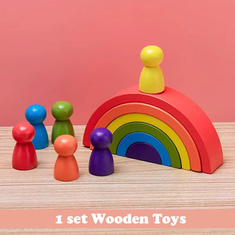 TYRY.HU BPA Free Rainbow Silicone Baby Building Blocks - 6-10 Pcs Soft 3D Educational Montessori Toys & Teething Gifts for Kids
