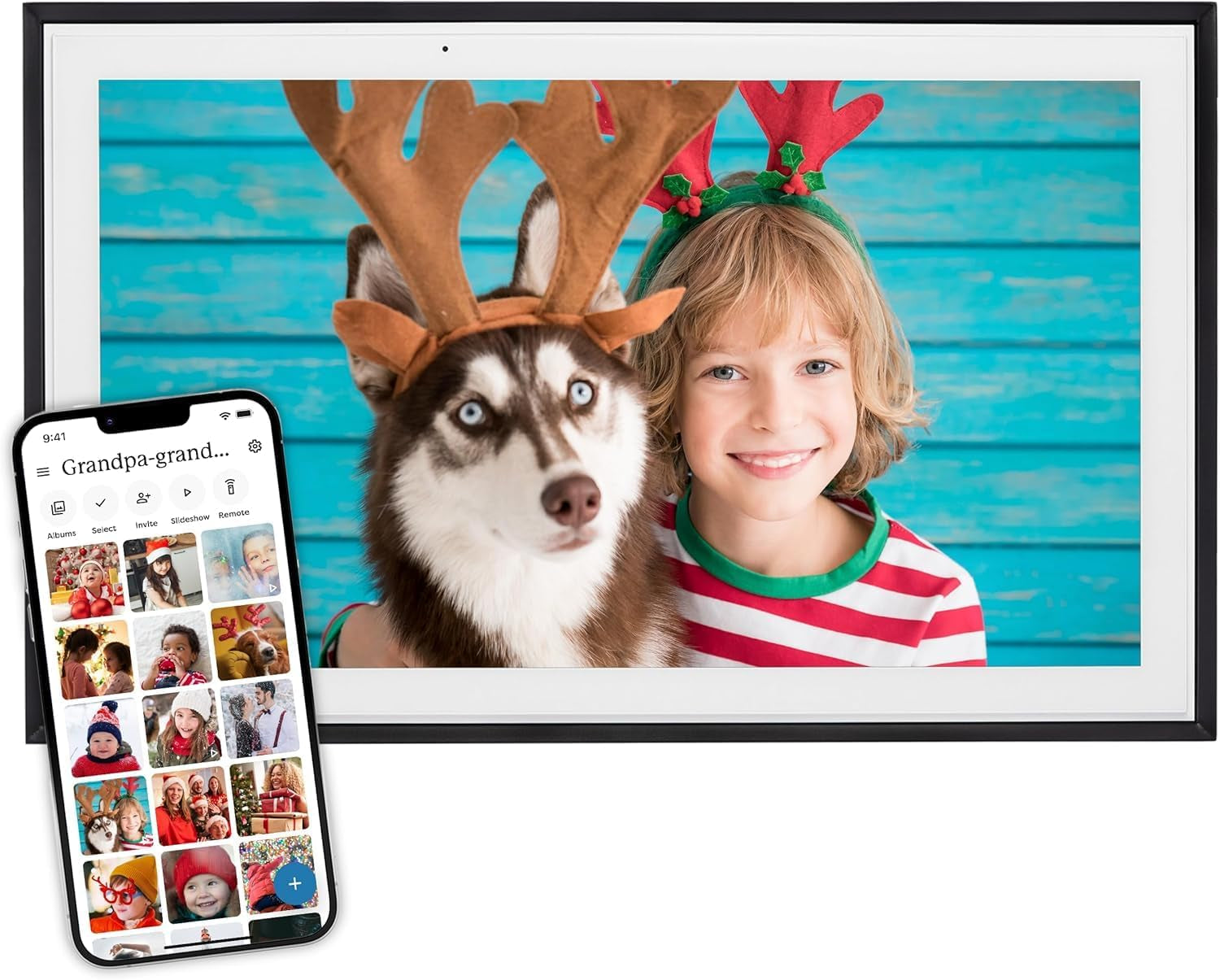 Frame - 10" WLAN Digitaler Bilderrahmen mit Touch-Screen | Sofort Fotos per E-Mail oder App senden | Ideales Geschenk mit Cloud Storage