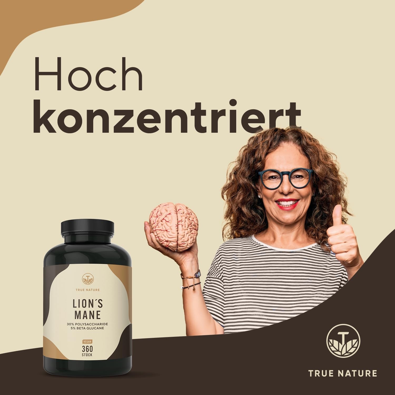 BIO Chaga Pilz Extrakt - 180 Kapseln - 1200Mg Bio Extrakt (10:1) 12.000Mg - 40% Polysaccharide - 30% Beta Glucane - Schiefer Schillerporling Pulver - Deutsche Produktion - TRUE NATURE®