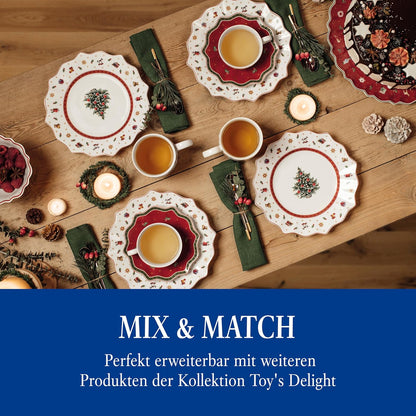 Villeroy & Boch – Toy'S Delight Frühstücksteller Weihnachten 24 Cm, Mikrowellensicher, Geschirr Weihnachten, Weihnachtsteller, Keksteller, Weihnachtsporzellan, Weihnachtsgeschirr, Premium Porzellan
